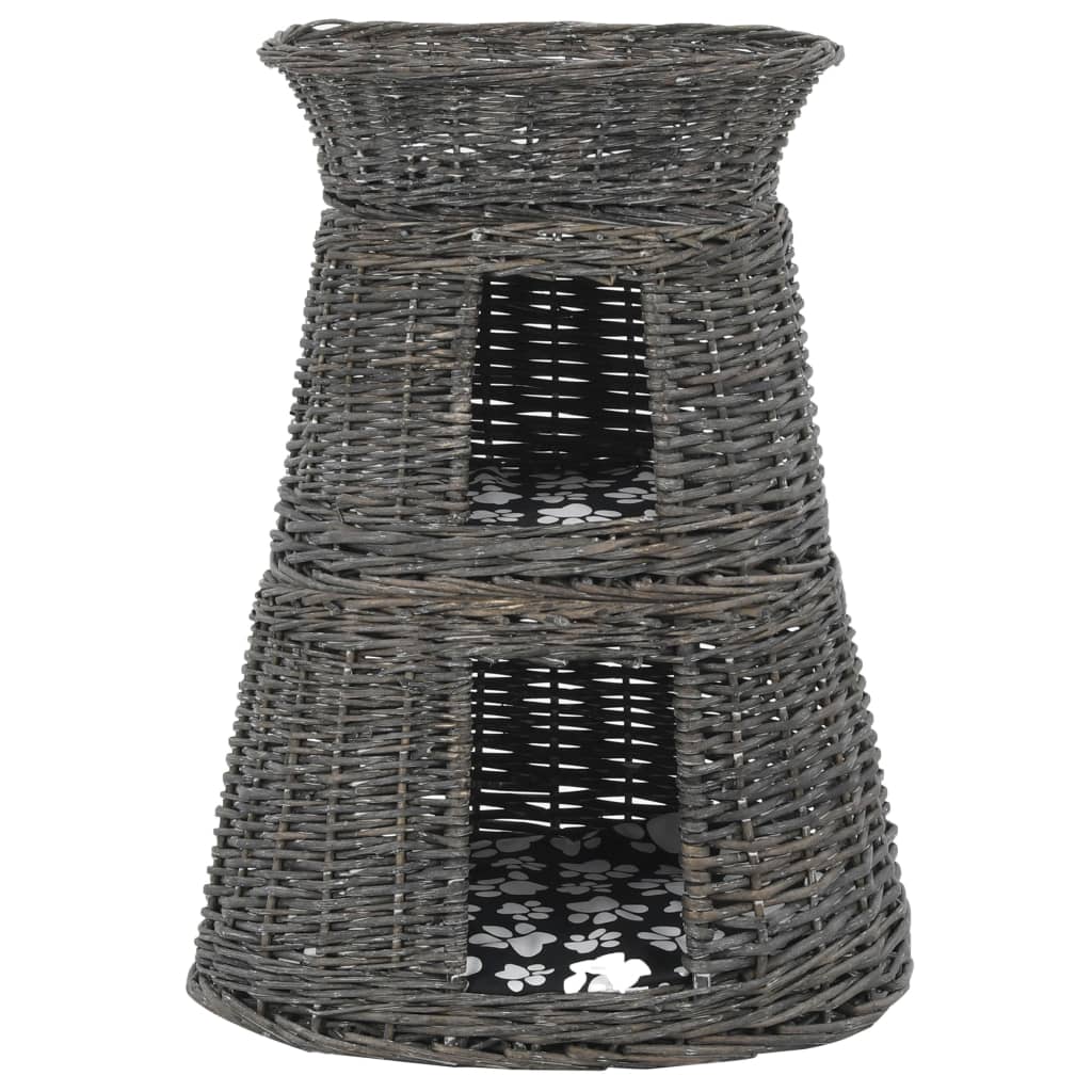 Cestas De Gatos 3 Uds Con Cojines Sauce Natural Gris 47x34x60cm_2
