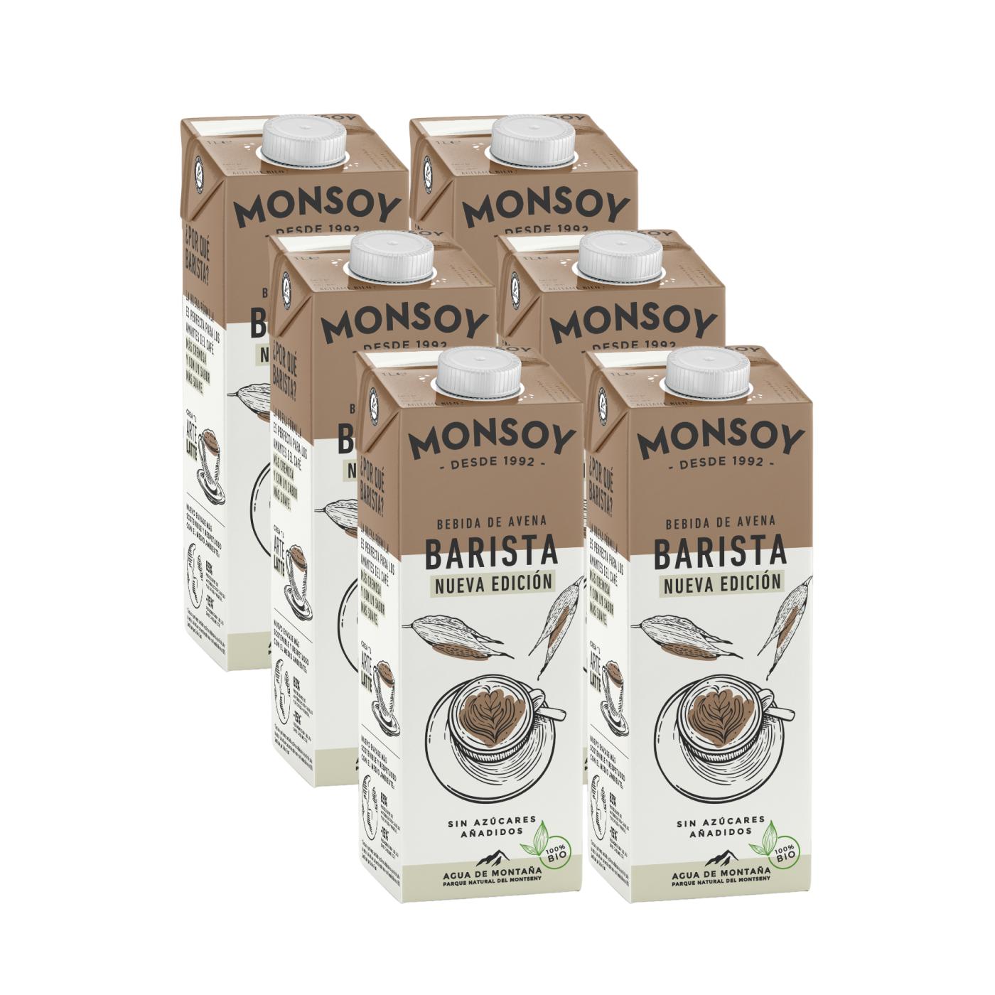 Pack de 6 Bebidas de Aveia Barista ECO Monsoy 1 L