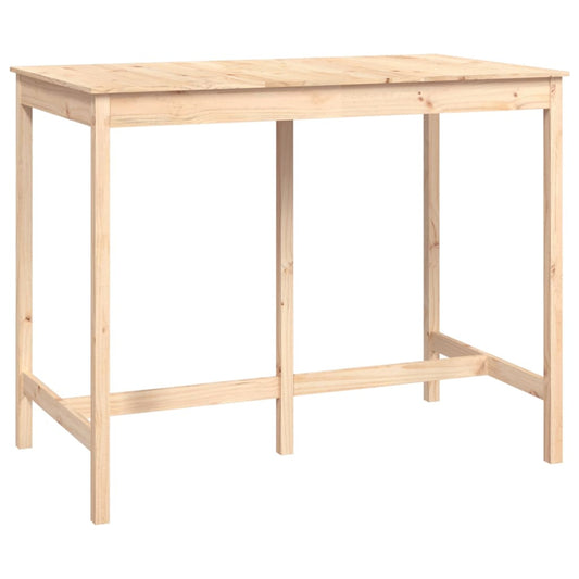 Mesa Alta De Bar De Madera Maciza De Pino 140x80x110 Cm_0