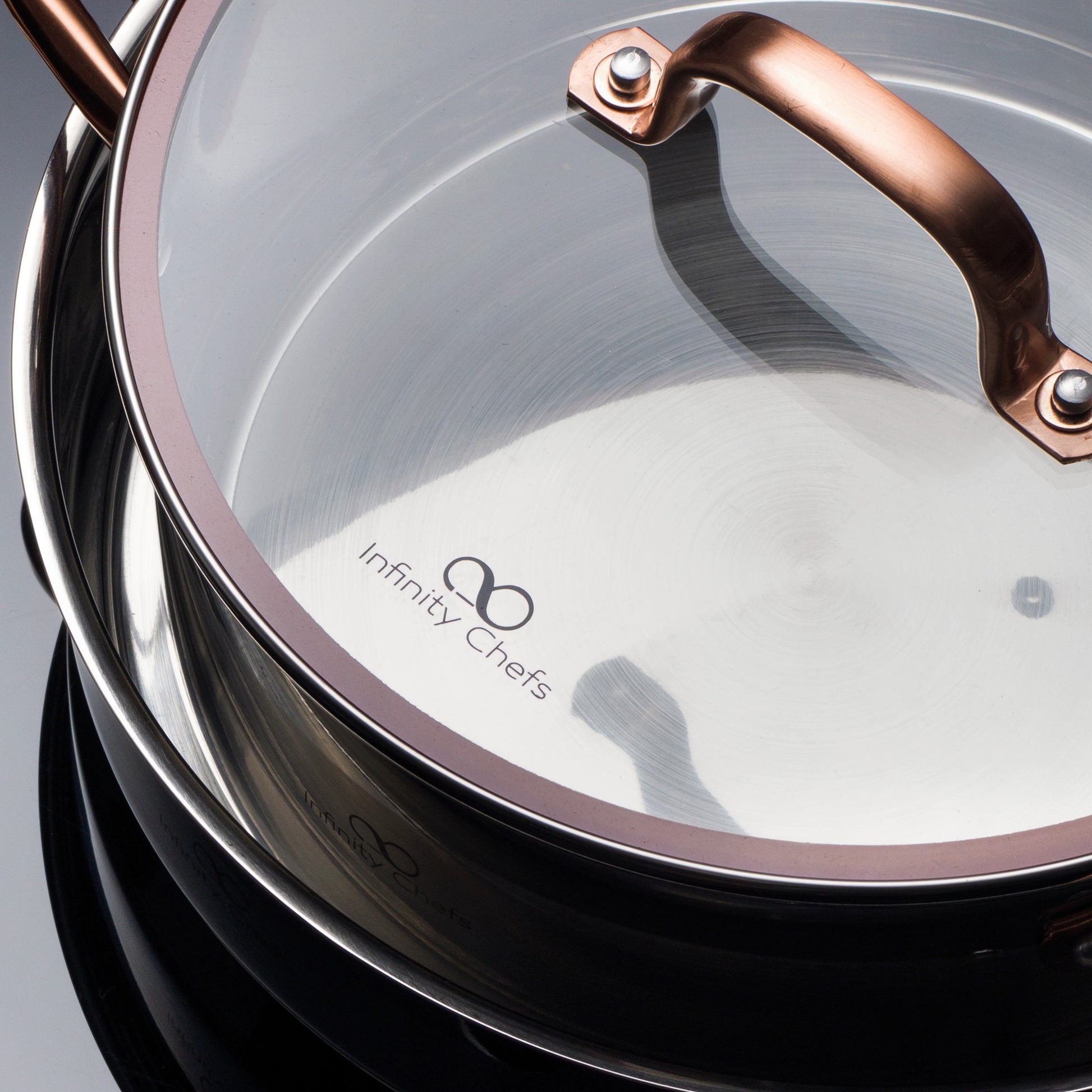Infinity Chef - Bergner: Cacerola 20x8cm (2.3l) Acero Inoxidable Inducción 360 Con Tapa De Vidrio Infinity Chef_2