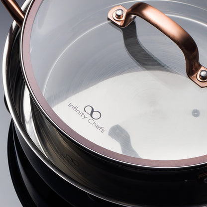 Infinity Chef - Bergner: Cacerola 20x8cm (2.3l) Acero Inoxidable Inducción 360 Con Tapa De Vidrio Infinity Chef_2
