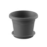 Embalagem de vasos redondos com pires Terra cor antracite, 22 x 16 cm