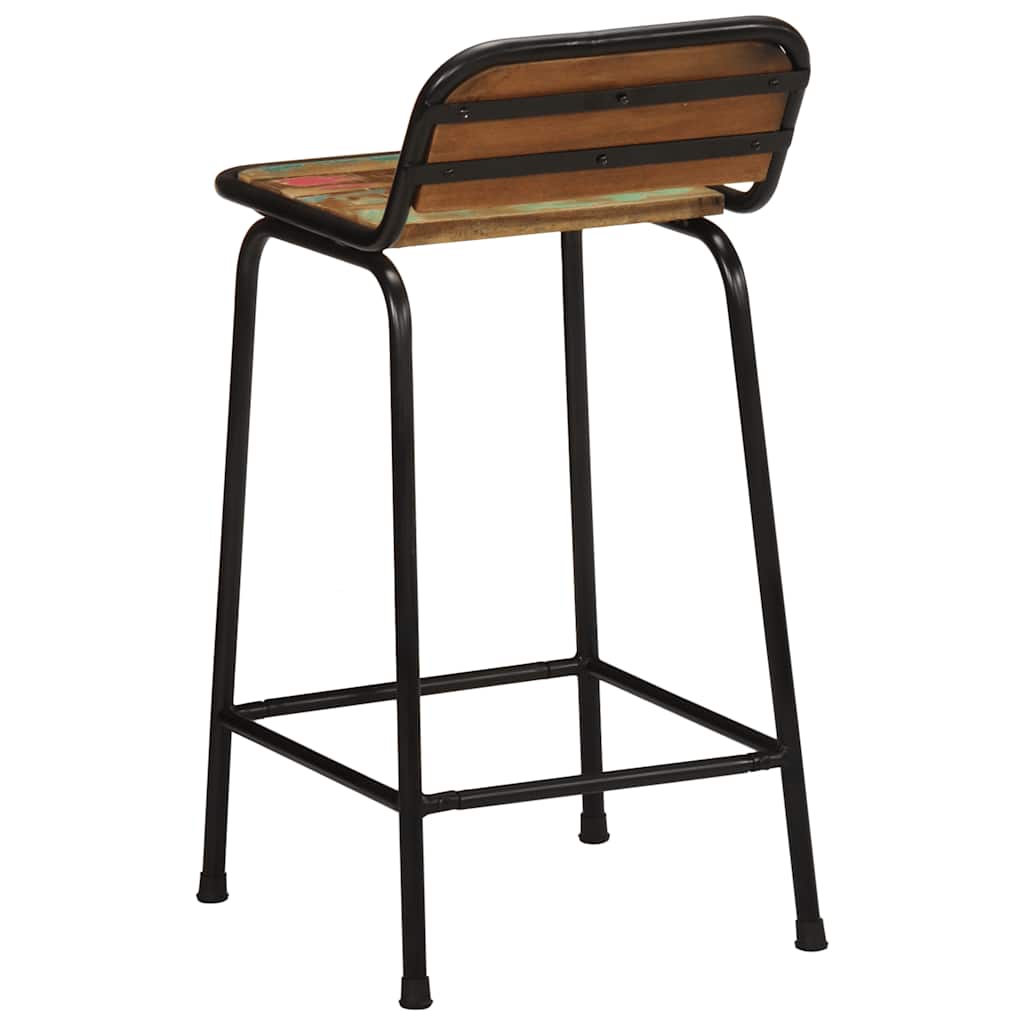Taburetes De Barra 4 Uds 46x35,5x80 Madera Maciza Reciclada_2