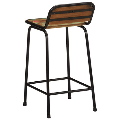 Taburetes De Barra 4 Uds 46x35,5x80 Madera Maciza Reciclada_2