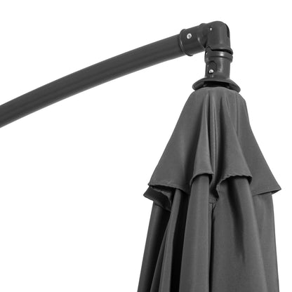 Outsunny Parasol Excéntrico Ø300 Cm Inclinable Con Manivela Para Jardín Gris_3