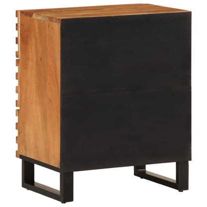 Mesita De Noche Madera Maciza De Acacia 50x34x62 Cm_3