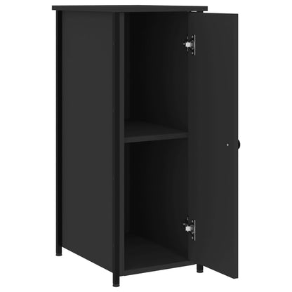 Mesita De Noche Madera De Ingeniería Negro 32x42x80 Cm_4