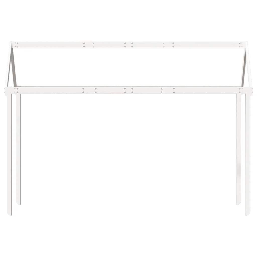 Techo De Cama Infantil Madera Maciza Blanco 217x95,5x159 Cm_3