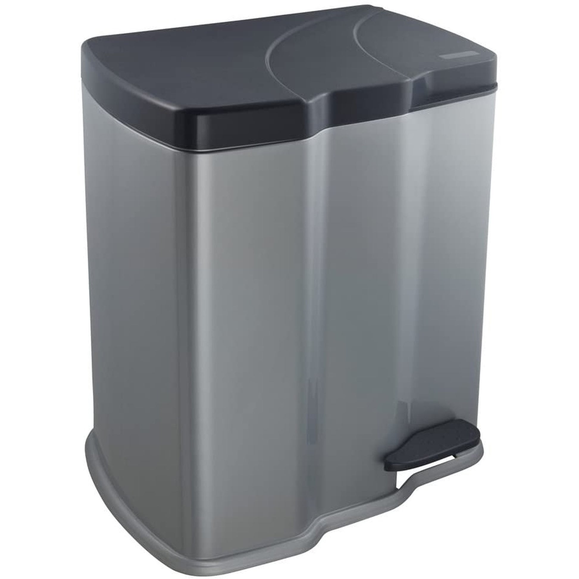 Cubo De Basura Con 2 Compartimentos, 7 L + 15 L, Gunnar, Plateado_0