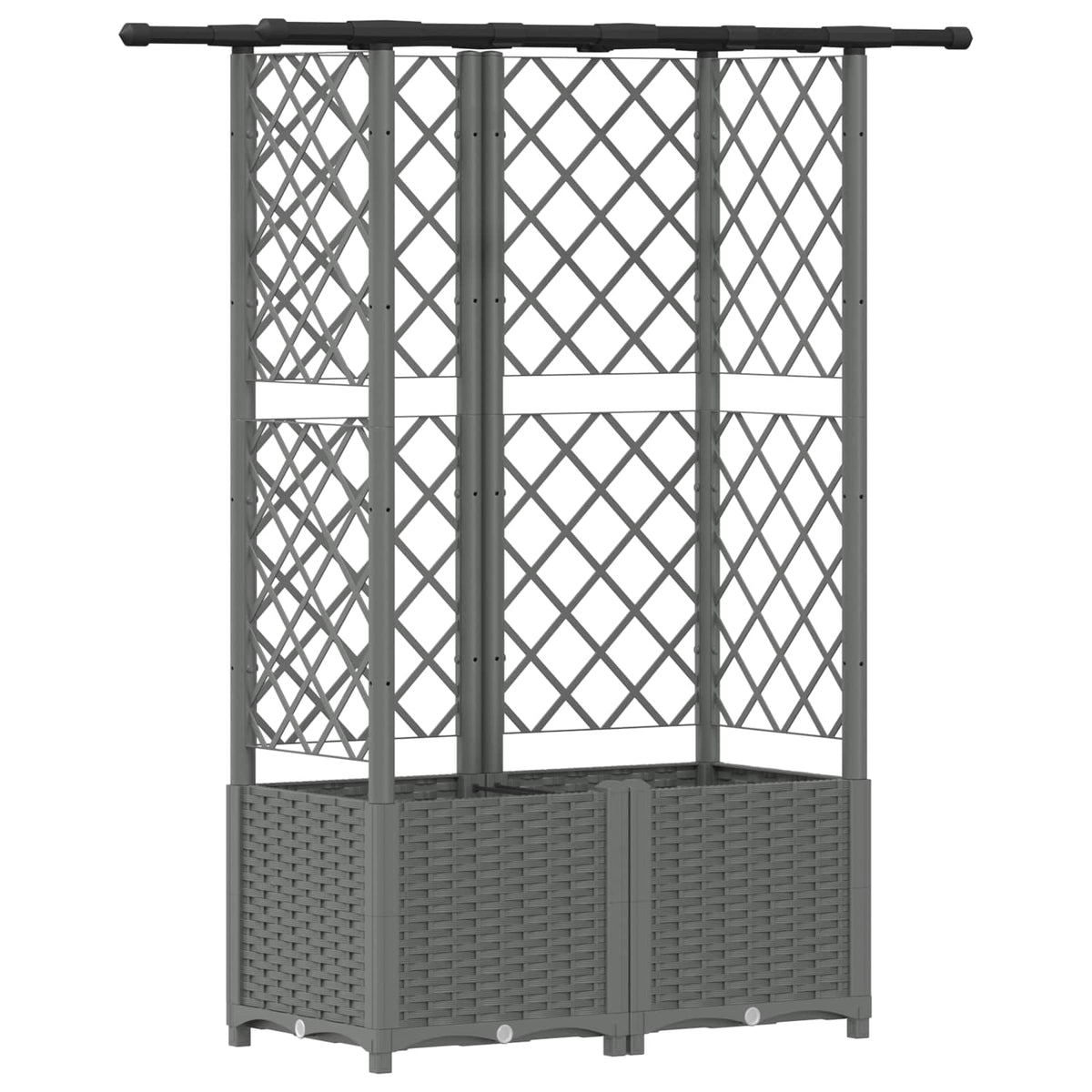 Cama Elevada Con Trellis Y Techo Gris Claro 124 X 40 X 136 Cm_0