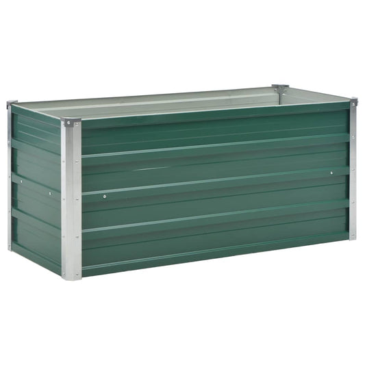 Arriate De Jardín De Acero Galvanizado Verde 100x40x45 Cm_0