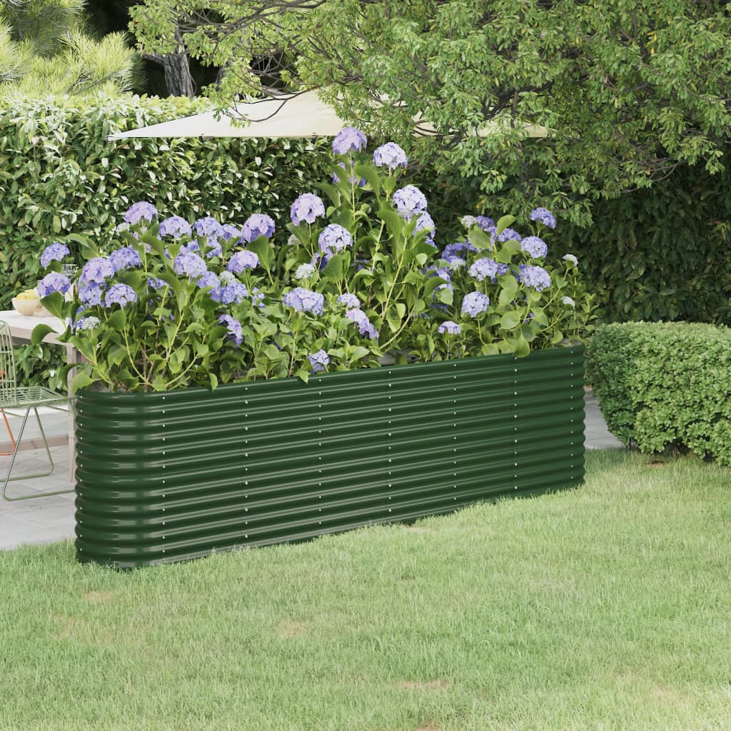 Jardinera Arriate Acero Galvanizado Verde 260x40x68 Cm_1