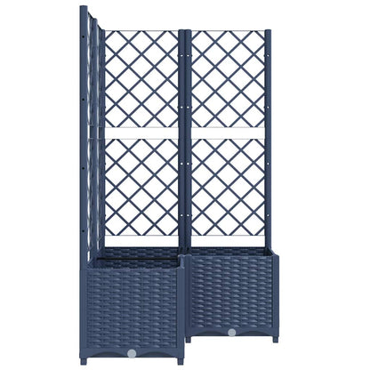 Jardinera Con Enrejado Pp Azul Gris 80x80x136 Cm_3