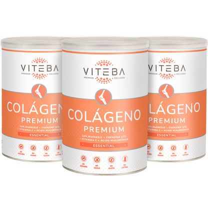Viteba Pack de 3 Colágeno Hidrolizado Essential 330 g x 3 + AH + Coencima Q10 + Magnesio │ Sabor y olor neutros_0
