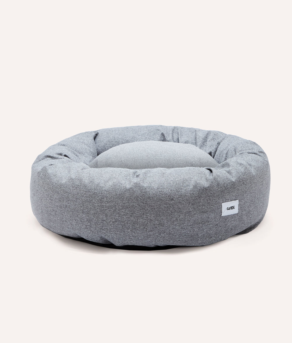 Cafide Cama Donut Para Perro Con Tejido De Chenilla Gris. Modelo Nuba. Talla M (80x80x20 Cm)_2