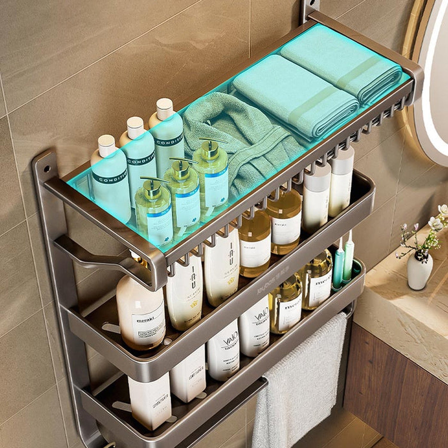 Joybos - Estante De Almacenamiento De Baño De Metal Con 3 Niveles_2