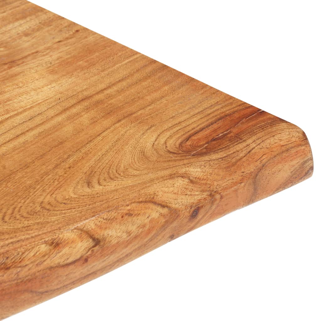 Mesa De Centro Borde Natural Madera Maciza Acacia 60x60x40 Cm_2