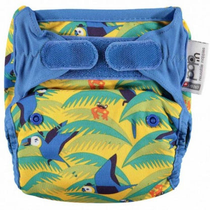 Fralda de bambu reutilizável Parrot Close Parent Pop-in com velcro