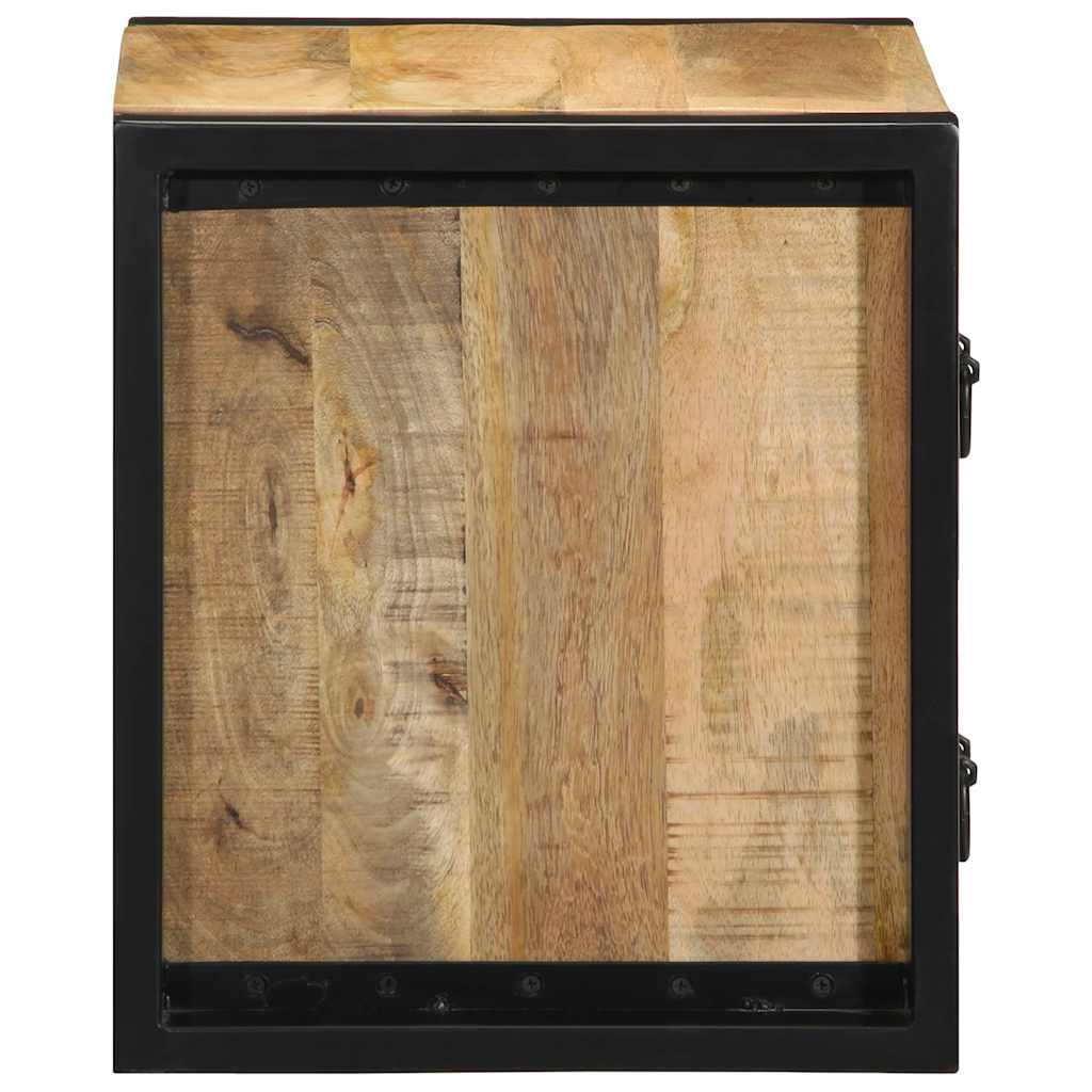 Mesita De Noche Madera Maciza De Mango 40x35x40 Cm_4