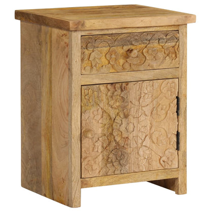Mesita De Noche De Madera Maciza De Mango 40x30x50 Cm_1