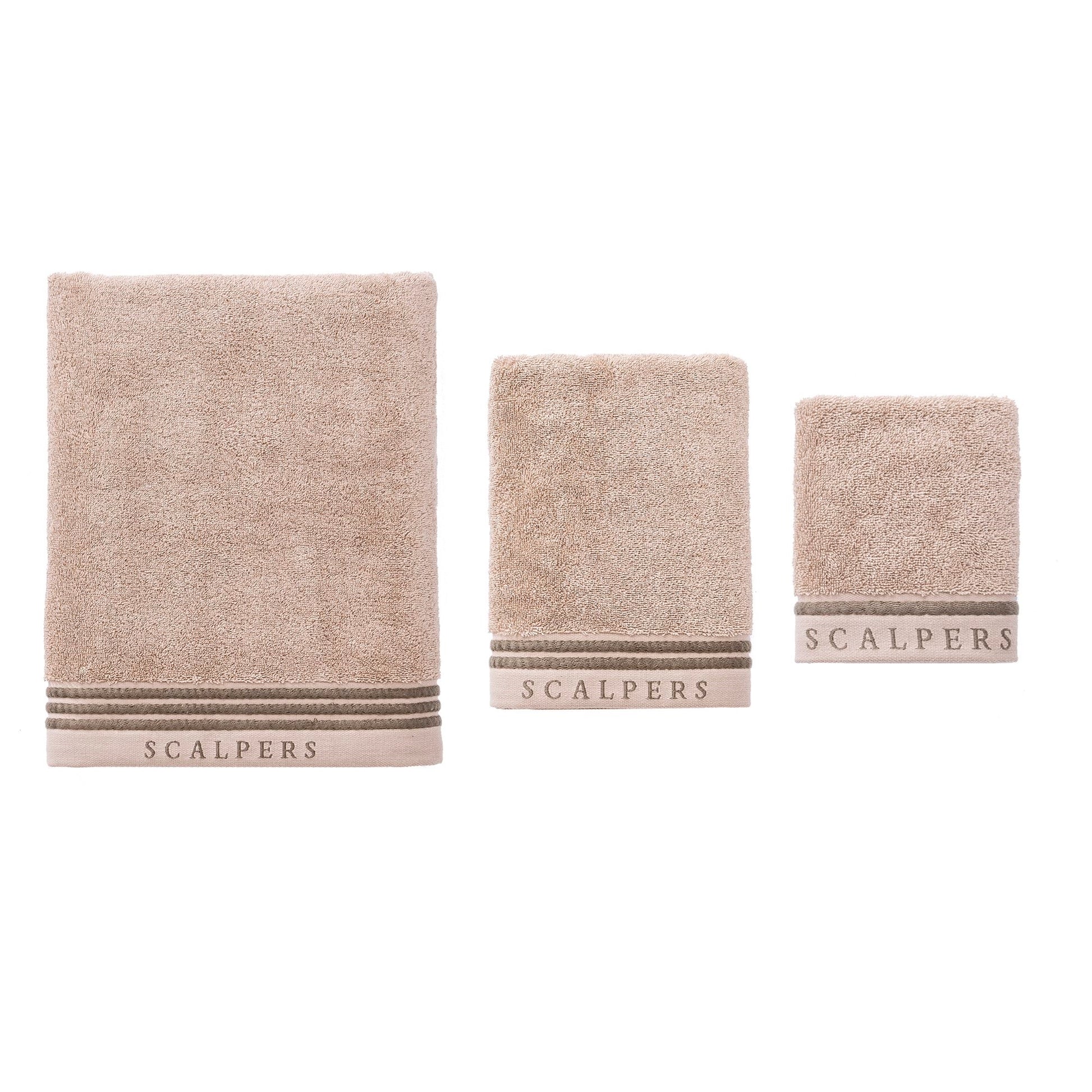 Juego De 3 Toallas Beige (tocador 30x50cm, Manos 50x100cm Y Baño 90x150cm) Scalpers Home_0