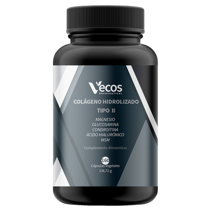 Colágeno Tipo II VECOS (160 cápsulas) | Dolor, Rigidez y Movilidad de Articulaciones | Glucosamina, Condroitina, MSM_0