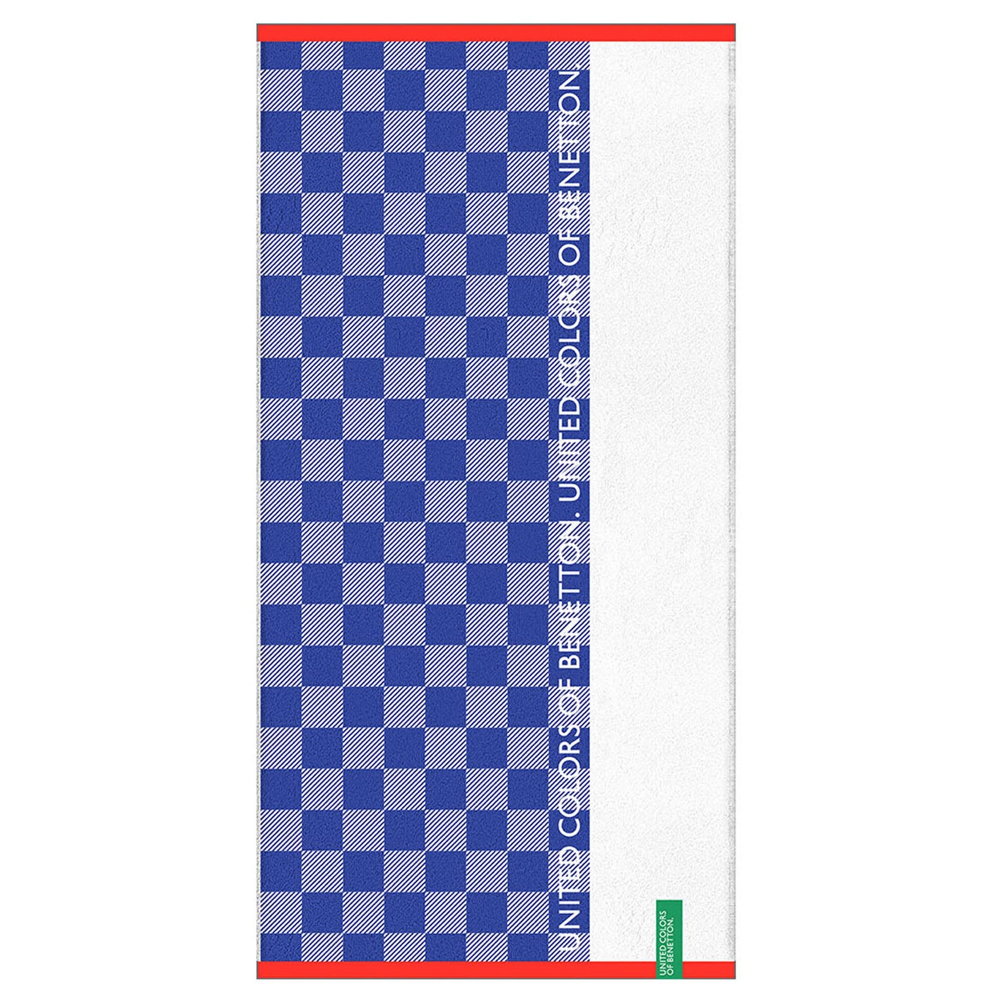 Toalla De Playa De Niño 70x140cm 450gsm 100% Algodón Azul Cuadros Kids