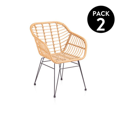 Pack 2 Sillas De Exterior Zaza Rattán, Rattan, 61 X 82 X 56_0