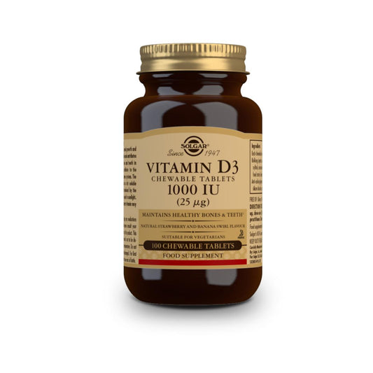 Vitamina D3 1000 UI, 100 comprimidos para mastigar de 25 mcg