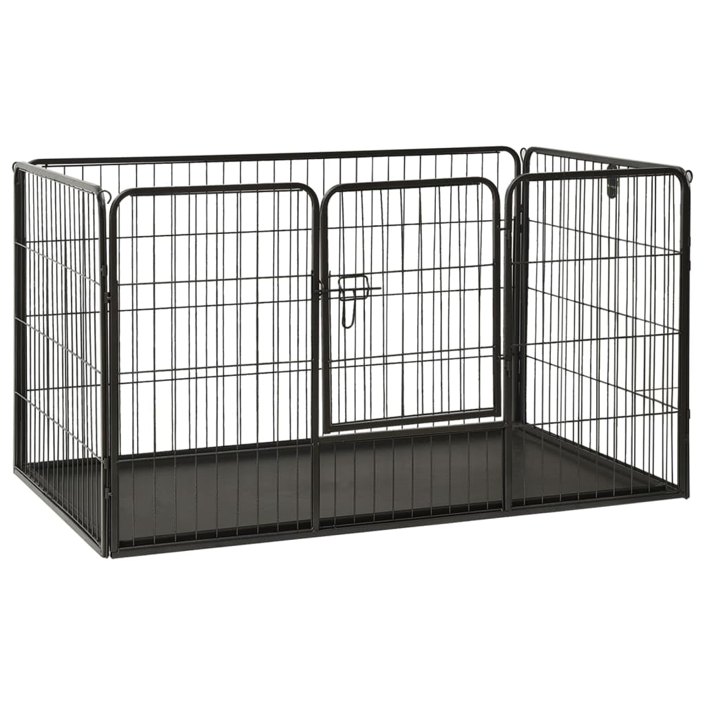 Vidaxl Corral Para Perros Cachorros Acero 123x77,5x74,5 Cm_0