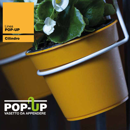 4 Macetas Cilíndricas Ø 14 Cm Con Ganchos, En Polipropileno Antracita