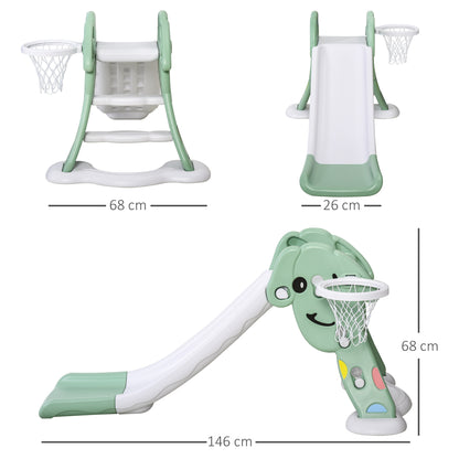 Homcom Tobogán Infantil Con Canasta Baloncesto Inflador 18-48 Meses 68x146x68cm_2