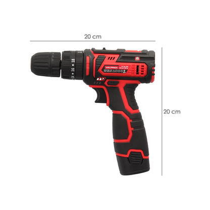 Taladro Atornillador 12 V. Con 2 Velocidades Y Percutor. Bateria 1.300 Mah. Par Apriete 35 Nm.