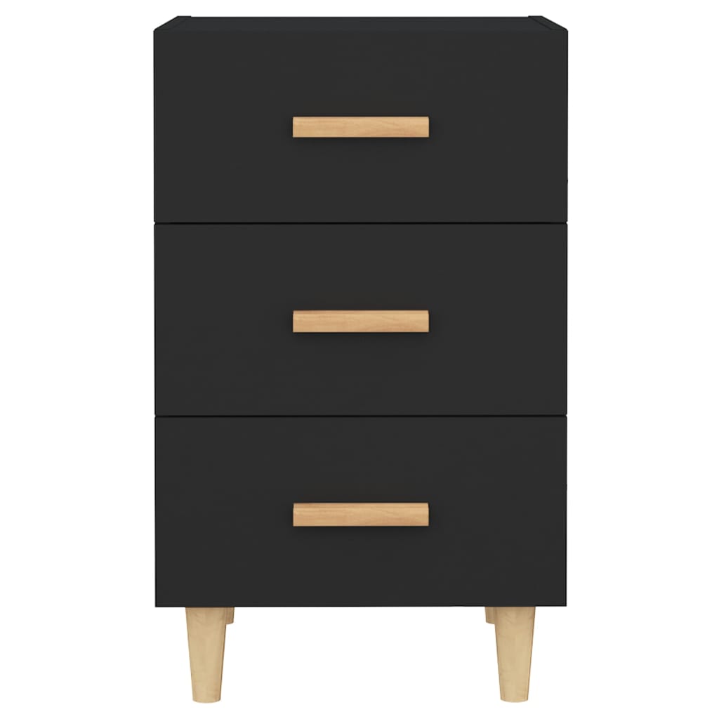 Mesita De Noche Madera De Ingeniería Negro 40x40x66 Cm_2