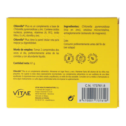 Chlorella Plus Vitae 60 Comprimidos