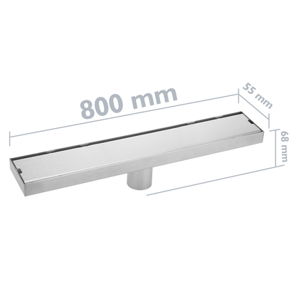 Canaleta De Desagüe Para Ducha 80cm Para Azulejo En Acero Inoxidable Mate_1