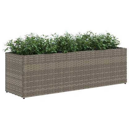 Jardinera Con 3 Maceteros Ratán Sintético Gris 105x30x32 Cm_3