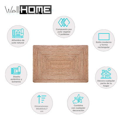 Wellhome Alfombra Yute Historia Natural 60x90cm_1