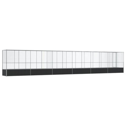 Vidaxl Pajarera Con Extensión Acero Color Plateado 1250,5x107x212 Cm_4