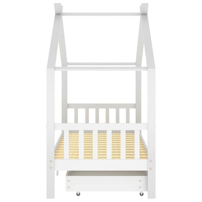 Vidaxl Estructura Cama Niños Y Cajones Madera Maciza Blanca 90x200 Cm_3