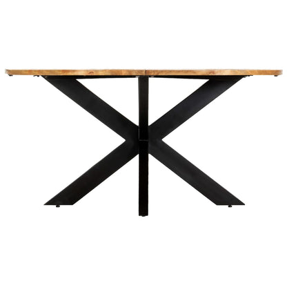 Mesa De Comedor Redonda De Madera Maciza De Mango 150x76 Cm_0