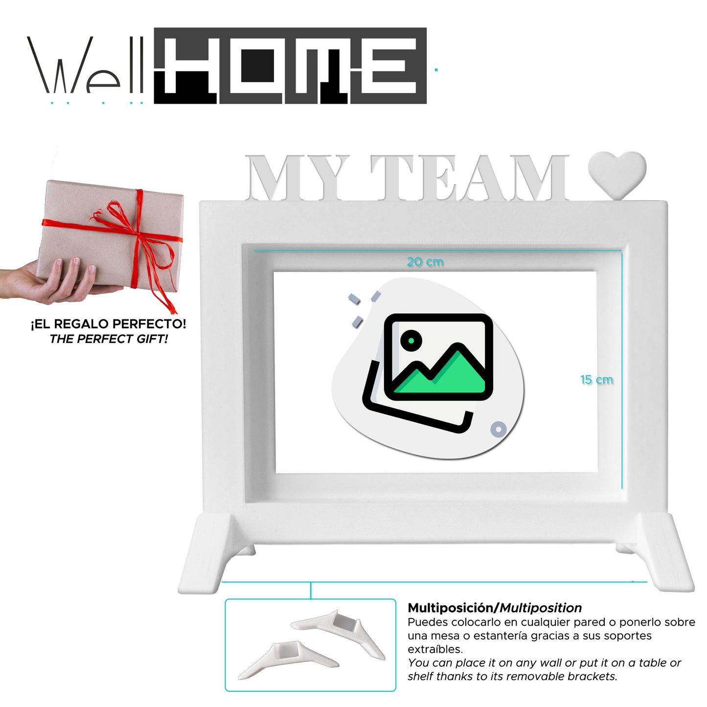 Wellhome - Marco My Team Blanco 24x22,5 Cm Para Fotos 15x20 Cm_1