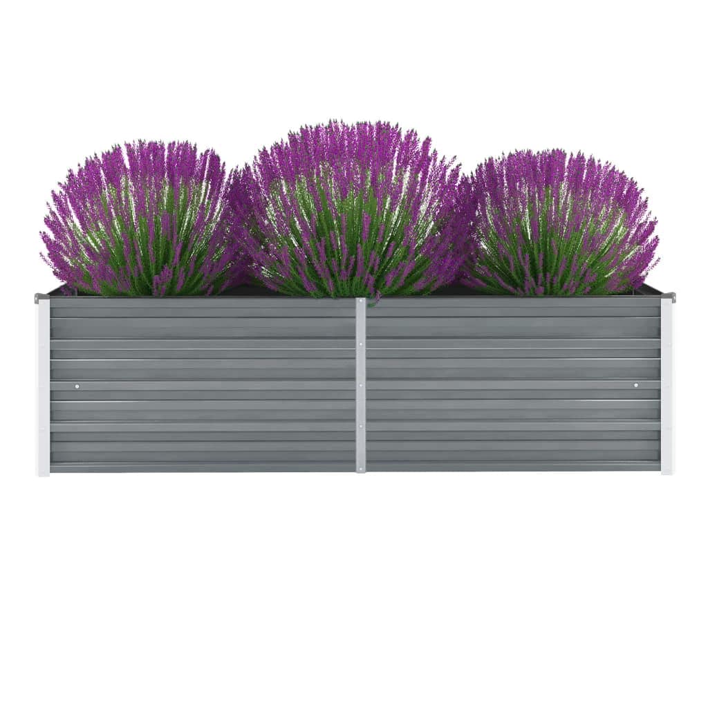 Arriate De Jardín De Acero Galvanizado Gris 160x40x45 Cm_1