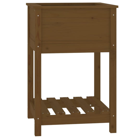 Jardinera De Madera Maciza De Pino Marrón 54x54x81 Cm_0