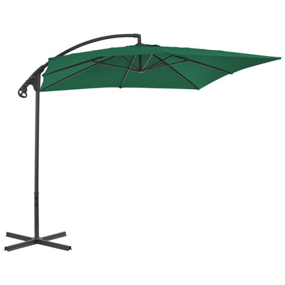 Vidaxl Sombrilla De Jardín Voladiza Con Palo De Acero Verde 250x250 Cm_1