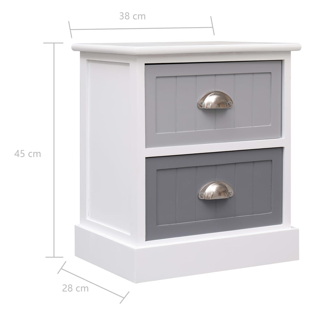 Mesita De Noche Madera De Paulownia Gris 38x28x45 Cm_4