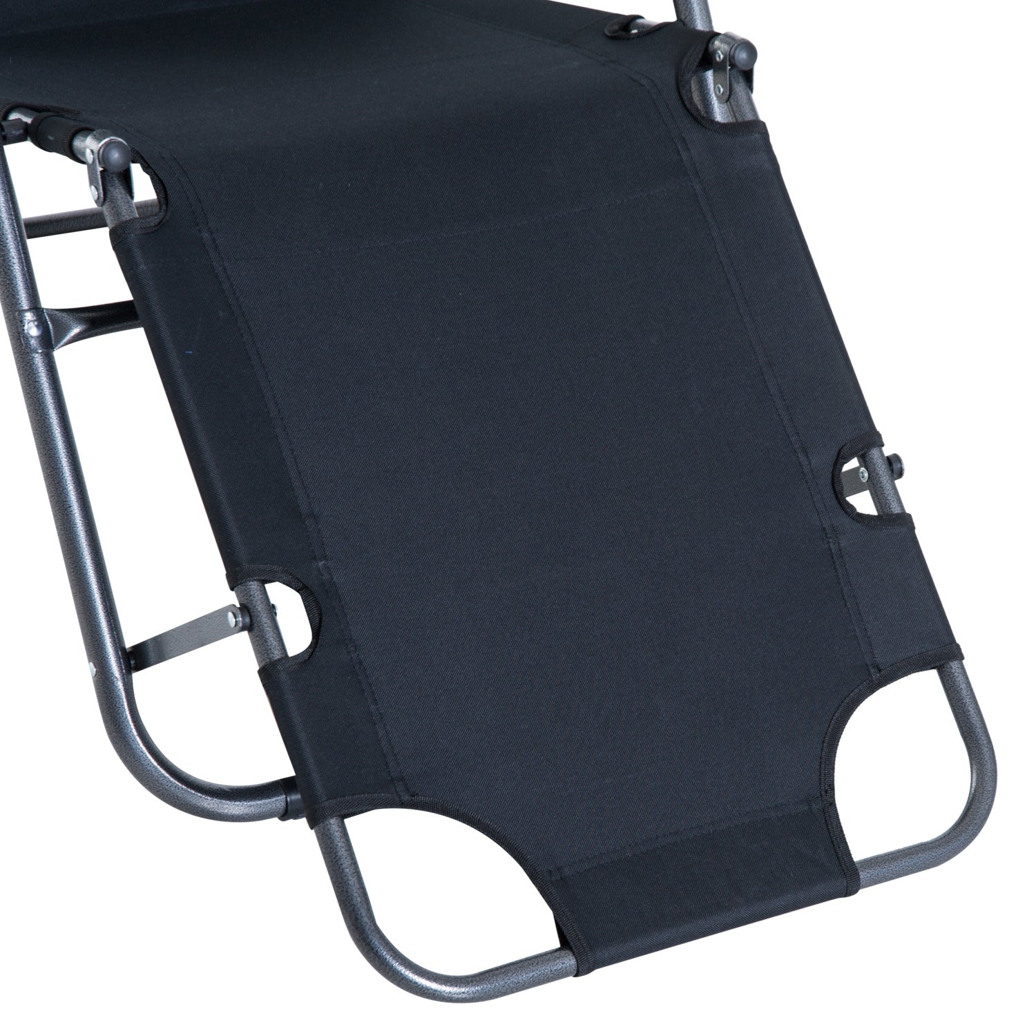 Outsunny Tumbona Reclinable Y Plegable Con Respaldo Ajustable 135x60x89 Cm Negro_4