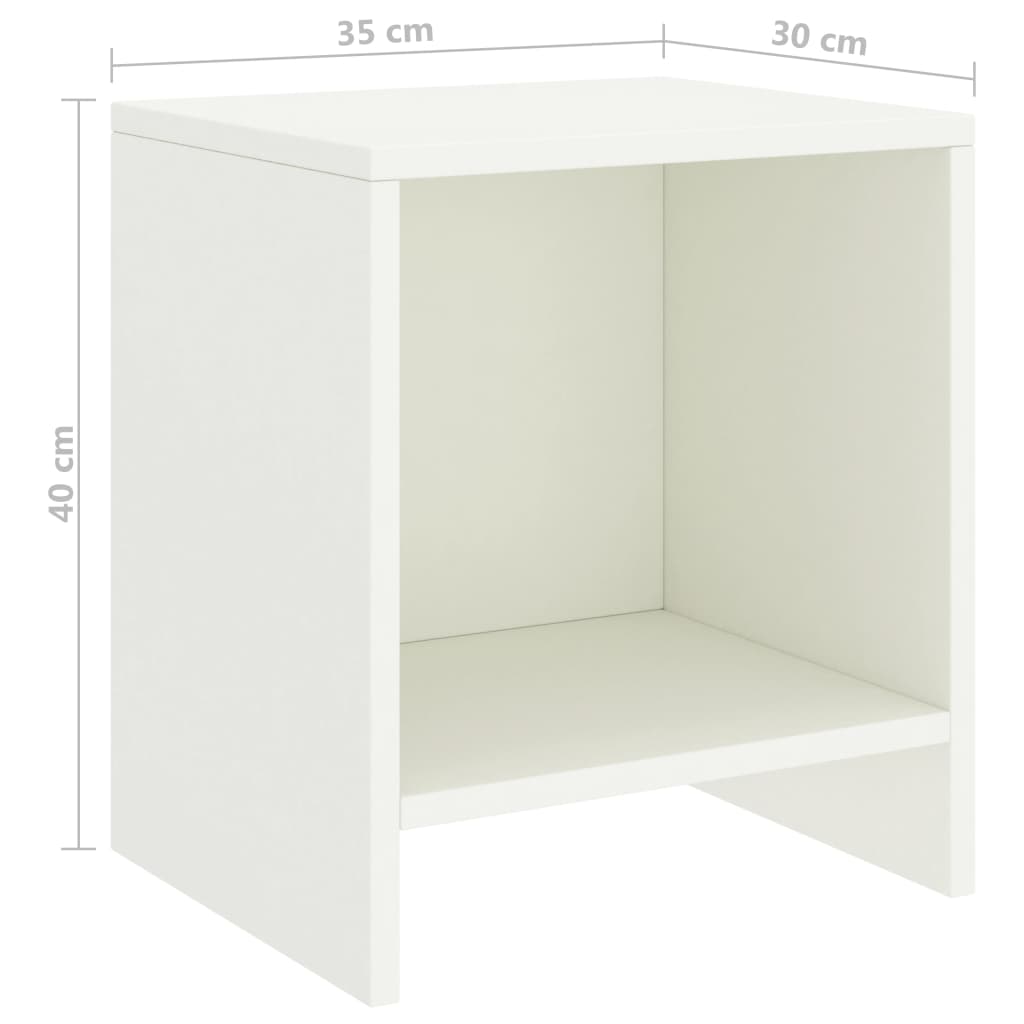 Mesita De Noche Madera Maciza De Mango Blanco 35x30x40 Cm_4
