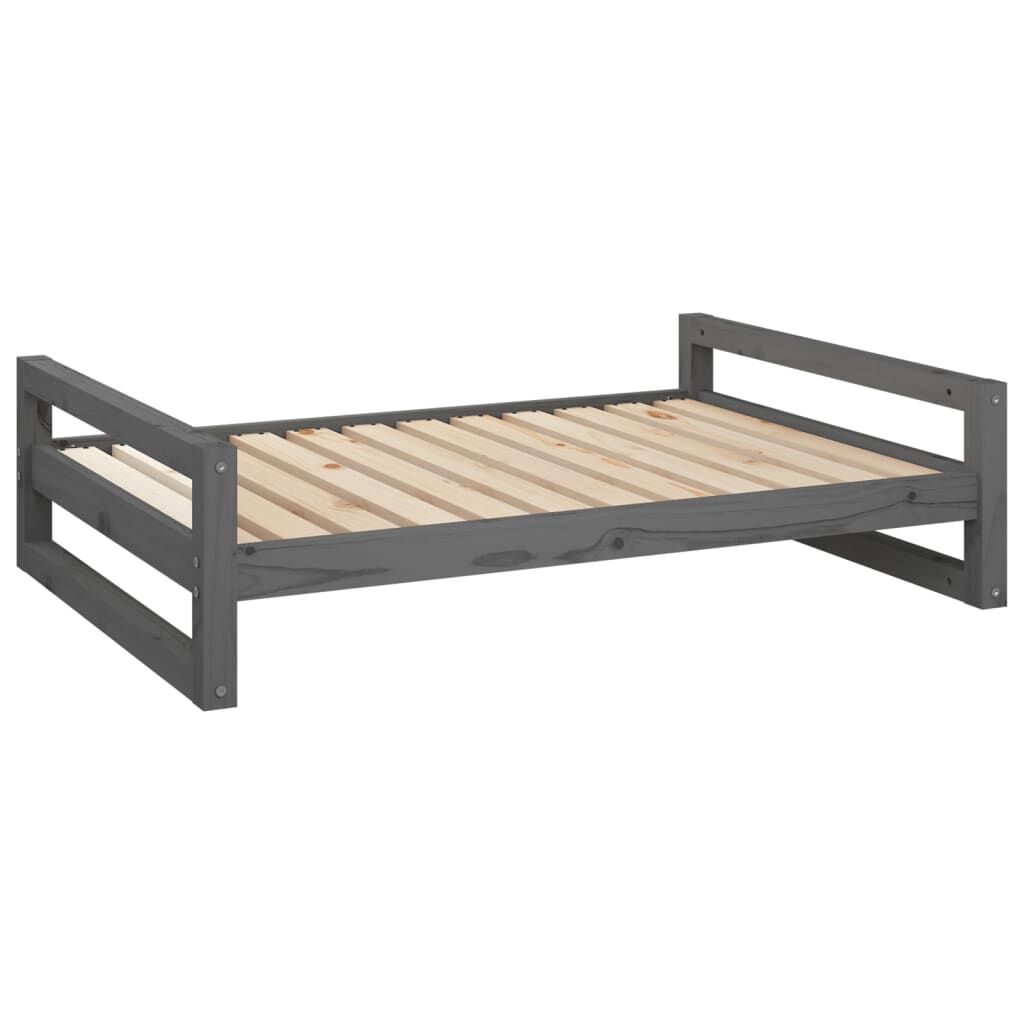 Vidaxl Cama Para Perros Madera Maciza De Pino Gris 105,5x75,5x28 Cm_0