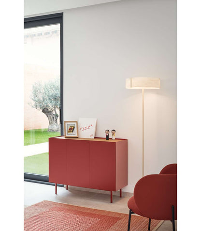 Mueble Aparador Para Comedor Modelo Arista 3 Puertas Acabado Burdeos, 40cm(ancho) 85cm(al_5